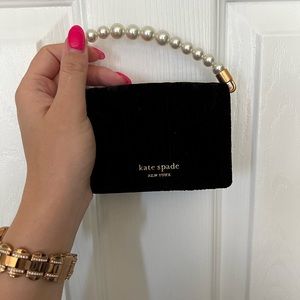Kate Spade Micro Velvet Chain Bag in Black